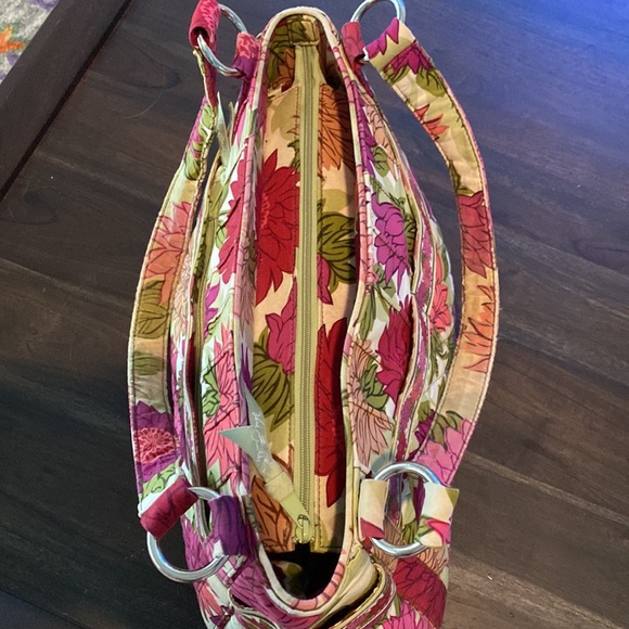 Vera Bradley Retired Pattern Hello Dahlia Quilted Shoulder Tote Satchel Handbag - Picture 4 of 12